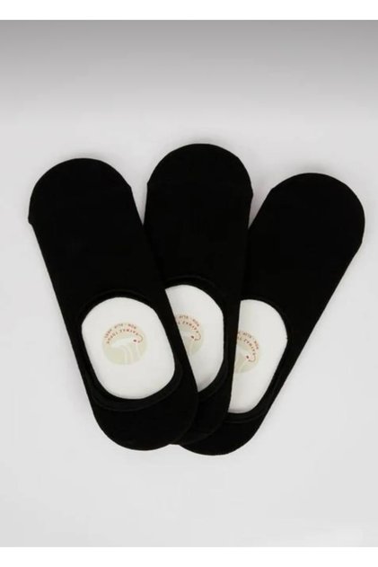 3-Piece Black Ballerina Socks Men's Silicone