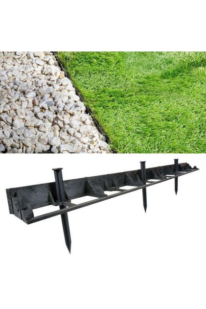 Separator de gazon înălțime 4,5 cm, lungime 100 cm, 6 orificii de montare, negru