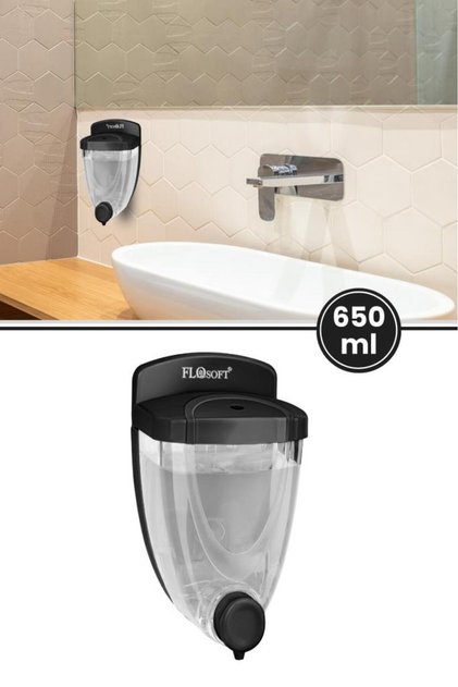 Duvara Monte Siyah Sıvı Sabunluk, Mutfak Banyo Şampuan Duş Dezenfektan Sabun Dispanseri F011 Siyah