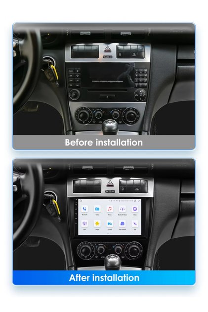 Navigatie dedicata Mercedes C Class W203 CLK Auto in 2 usi W209 2003-2009 4GB RAM 64GB ROM, Quad Cor