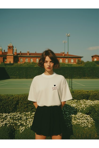 Lucky Girl Syndrome Printed White Oversize T-Shirt Unisex 100% Cotton Crew Neck T-Shirt