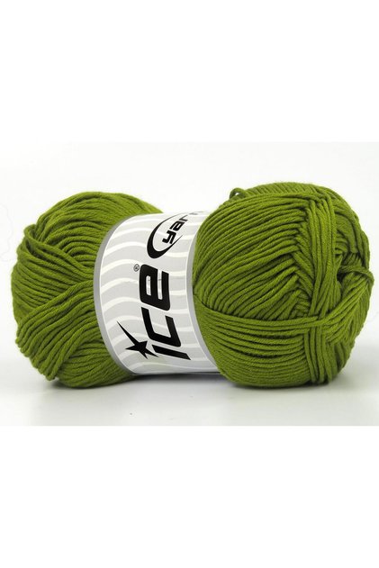 4X100Gr. Baby Silky Bamboo, Cotton Olive Green Baby, Summer Yarns, Cotton, Bamboo