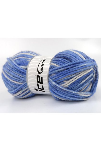 Lot of 3 X 115Gr Skeins Ice Yarns Ramblewood Yarn Blue Shades White