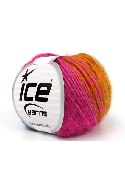 8X50Gr. Panorama Premium Acrylic Green, Purple, Gold, Fuchsia Winter, Flat Strands, Batik Pattern, 100%