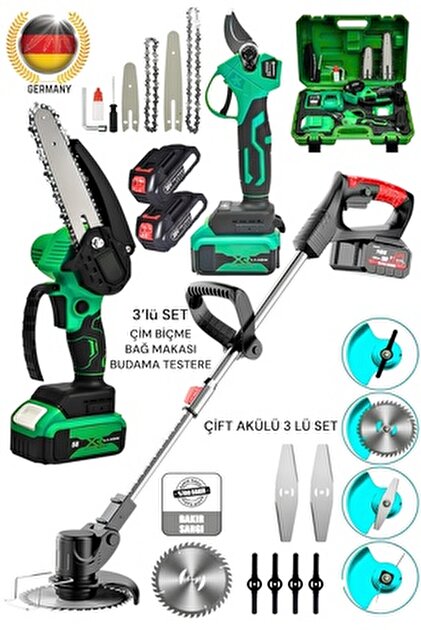 Graizer M 21 V 5 Ah Çift Akülü Ot Çim Çalı Biçme Kesme Makinesi