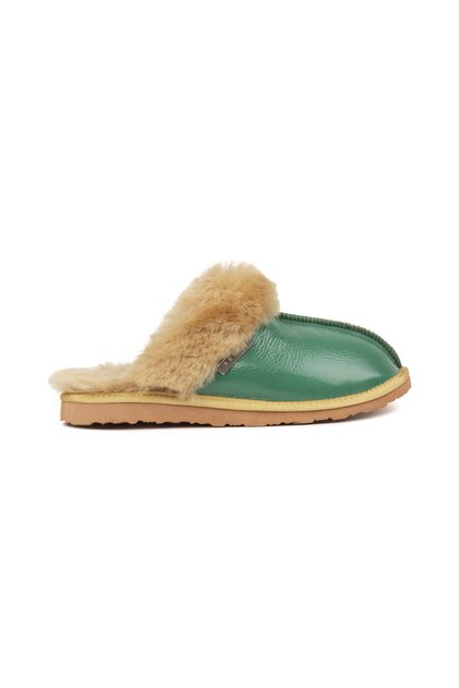 Furry Patent Leather Women's House Slippers 191209