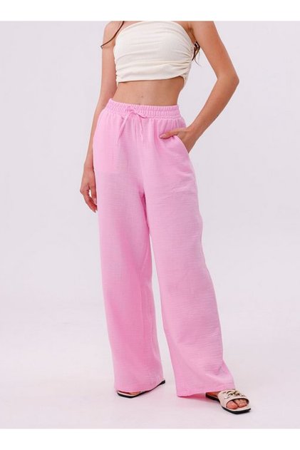 Light Pink Muslin Palazzo Pants 100% Organic Cotton