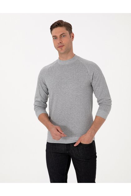 Light Gray Melange Regular Fit Sweatshirt 50313899-Vr091