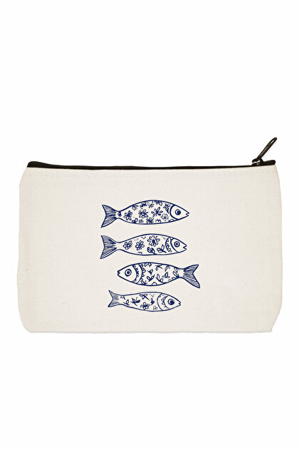 Fish Printed Makeup Bag