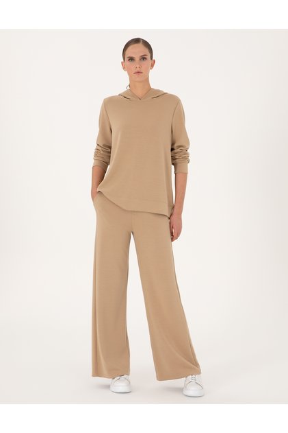 Beige Flare Fit Modal Blend Sweatpants 50314962-Vr011