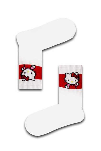 Hello Kitty Desenli Unisex Atletik Çorap