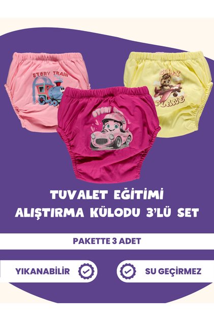 Girl's 3-Piece Toilet Training Training Panties Set