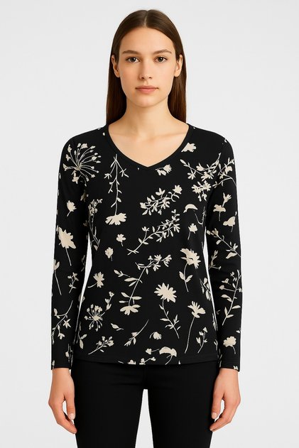 Women's Full Lichra Viscosa Combed Round Neck Large Size Bluz