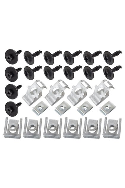 Set 28 cleme / suruburi / saibe fixare scut motor Audi A4 B8 2007 - 2015 / Audi A5 8T 2007 - 2017