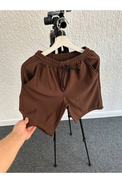 Ottoman Corded Fabric Regular Fit Men's Shorts