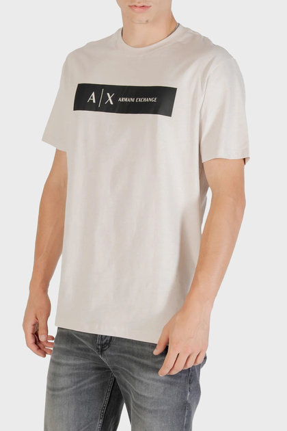 Logo Printed Cotton Regular Fit Crew Neck T-Shirt Men T SHİRT XM001425 AF1036