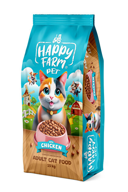 イオンヌ15　happy様 happy farm Yetişkin Kedi Maması Tavuk Etli 15 KG - Fiyatı, Yorumları