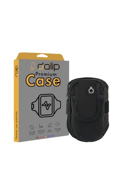 Husă de telefon tip bandă de braț, BeFit, deschidere pentru căști, 15 cm, neagră