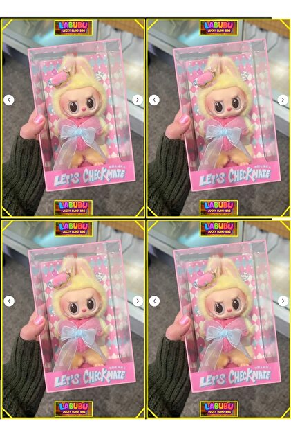 OYUNCAKSAHİLİ Peluş Labubu Kalp Toka Kurdela Aksesuarlı Love