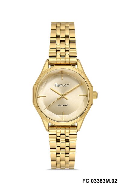 Ferrucci̇ Kesme Camli Gold Metal Kadin Kol Saati̇