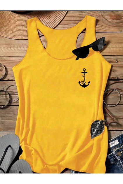 Fami̇li̇e Anchor Swimmer Women's Tank Top Tshirt