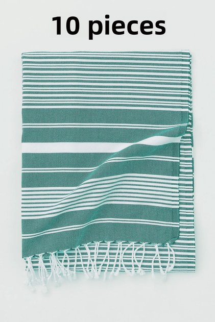 Maryon 10 Piece Peshtemal 100% Cotton Green