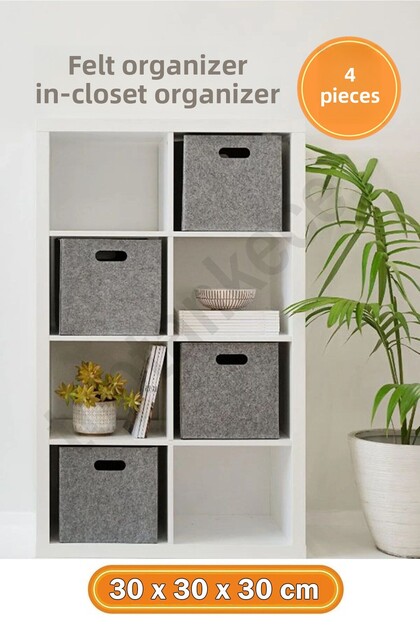 Multi-Purpose Felt Organizer In-Cabinet Organizer Storage Box 4 Pieces