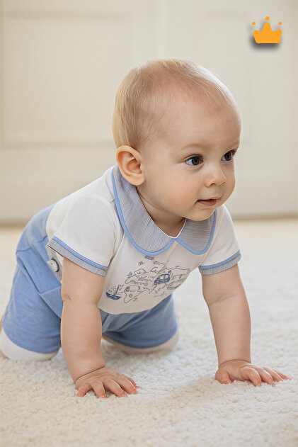 Babydola Camping Printed Baby Boy Jumpsuit 11551- Trendyol