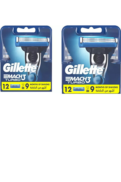 Gillette Mach 3 Turbo 12'li Yedek Tıraş Bıçağı X 2 Adet - Fiyatı