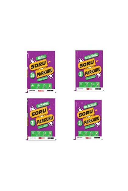 Kırmızı Beyaz 3. Sınıf Yeni Nesil Soru Parkuru Seti 4 Kitap