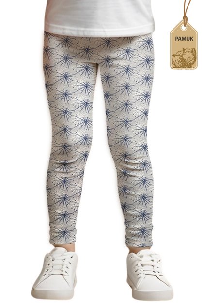 Girls' Leggings - Gray Patterned Seasonal and Summer Lycra Long Comfortable Cotton Leggings