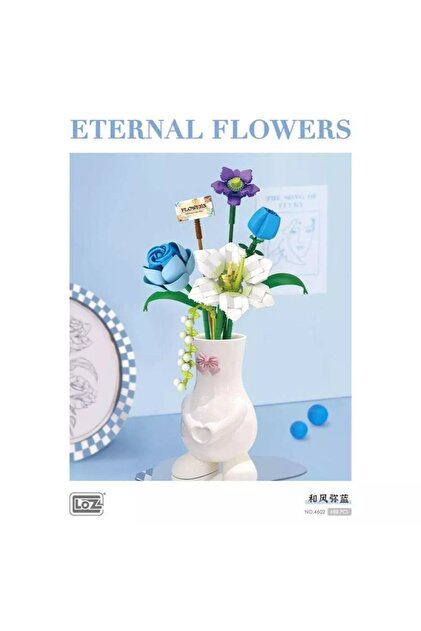 Loz Eternal Flowers Çiçek Yapım Seti – Mavi Gül, Mor Çiçek