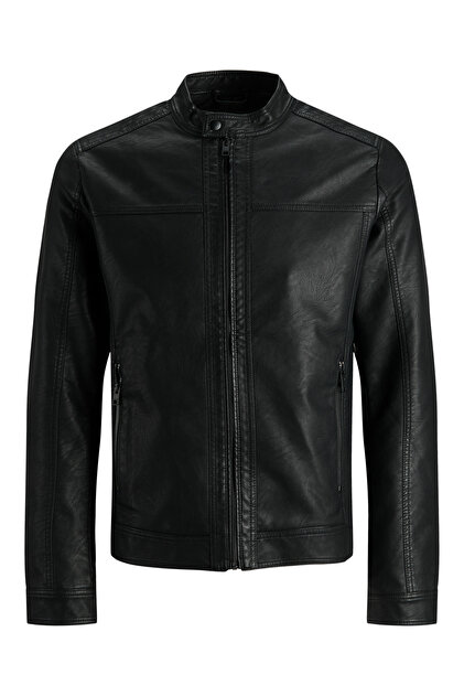 Jack & Jones Jjewarner Jacket Noos Siyah Erkek Deri Ceket 12182461