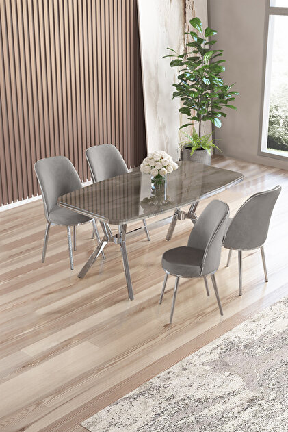 Canisa Sim Serisi 89x150 Açılabilir Lak Panel Rampla Gri Krom Ayak
