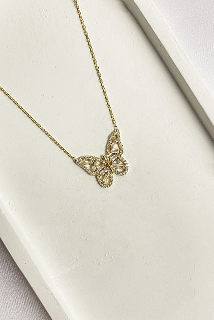 Kelebek Kolye 925 Ayar Gümüş Kolye