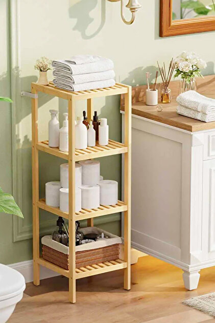 Digithome Bambu 4 Raflı Çok Amaçlı Organizer Mutfak Rafı Banyo