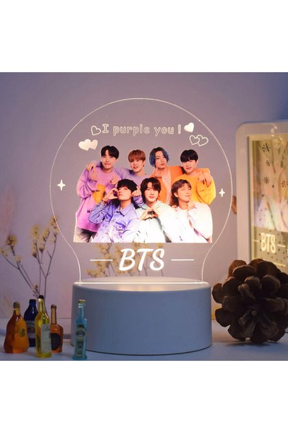 Lampa De Veghe LED, BTS, 7 Culori, Lumina Ambientala, Alimentare USB sau 3 baterii AA