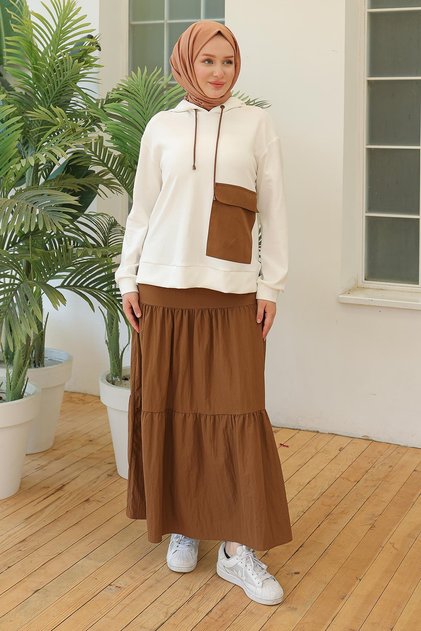 Hooded Skirted Double Suit Ecru 24Yt619