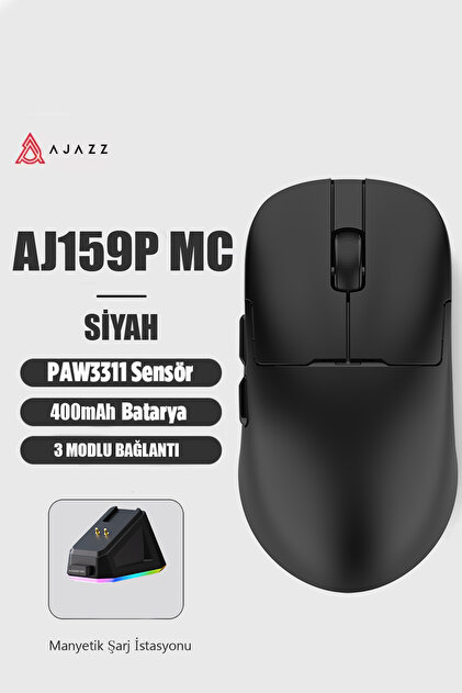Ajazz AJ159P MC 3 Modlu 1000Hz 12.000 DPI Manyetik Şarj İstasyonlu