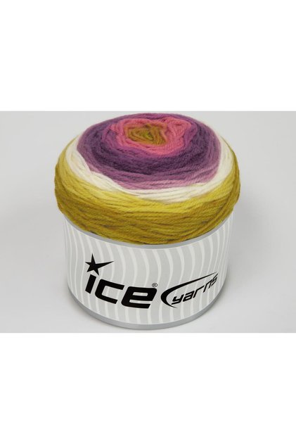 Lot of 2 X 150Gr Skeins Ice Yarns Cakes Dk Yarn Gold White Pink Purple