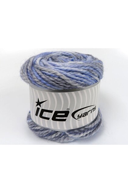 Lot of 2 X 150Gr Skeins Ice Yarns Cakes Alpine Angora (20% Angora) Yarn Blue Shades White Grey