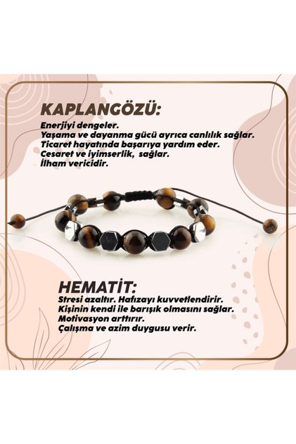 Certified Tiger Eye - Hematite Natural Stone Bracelet - 8 Mm