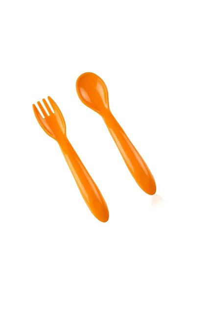 Food Spoon Fork Set Yellow