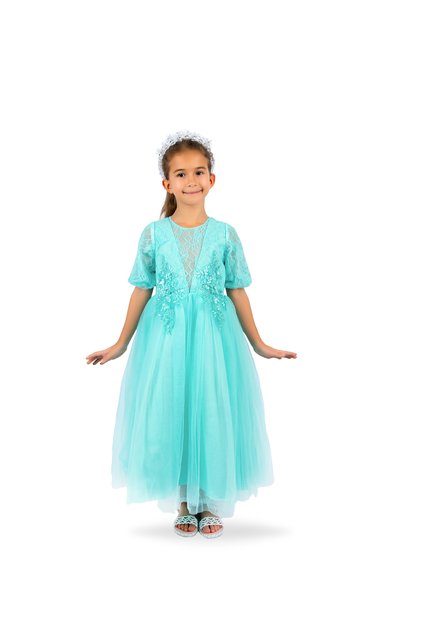 Julietta Light Green Party Dress with Sleeves