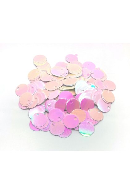 20 mm Süsleme Pulu, Elbise Pulu, Çanta Pulu, Payet Pul (Yaklaşık 110 Adet 20 Gram) Holografik Beyaz