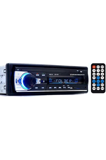 جهاز استقبال صوت راديو السيارة N/B، مشغل USB/SD/MP3، بلوتوث بدون استخدام اليدين مع جهاز تحكم عن بعد، أسود، مقاس 1 دين