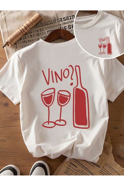 Women's Oversize T-Shirt .Goblet Printed | Fun and Comfortable Casual Style
