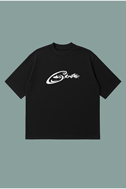 THE RULE Unisex Stüssy Zar Baskılı Oversize %100 Pamuk Geniş Kesim