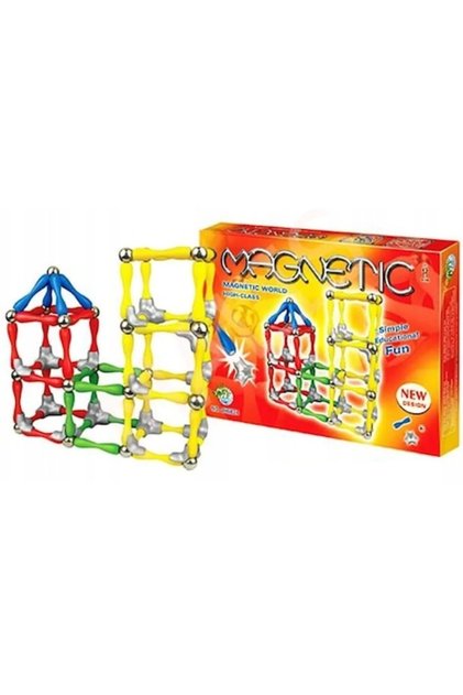 Set de puzzle cu plăci magnetice - Jucărie de construcție educativă și creativă pentru copii, 120 de piese, multicolor