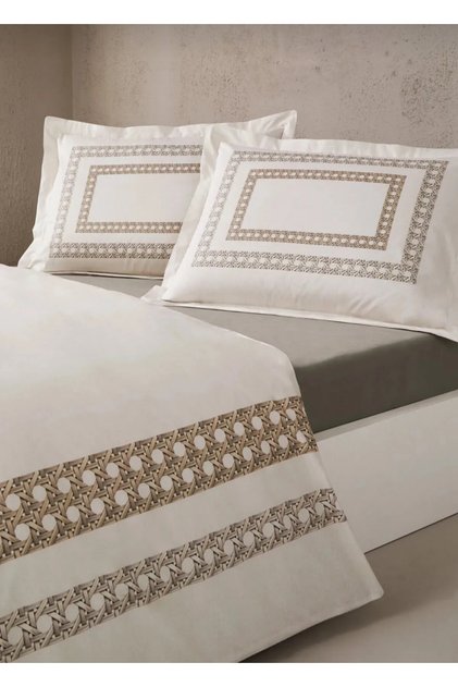 Aurea Double Duvet Cover Set - Cream